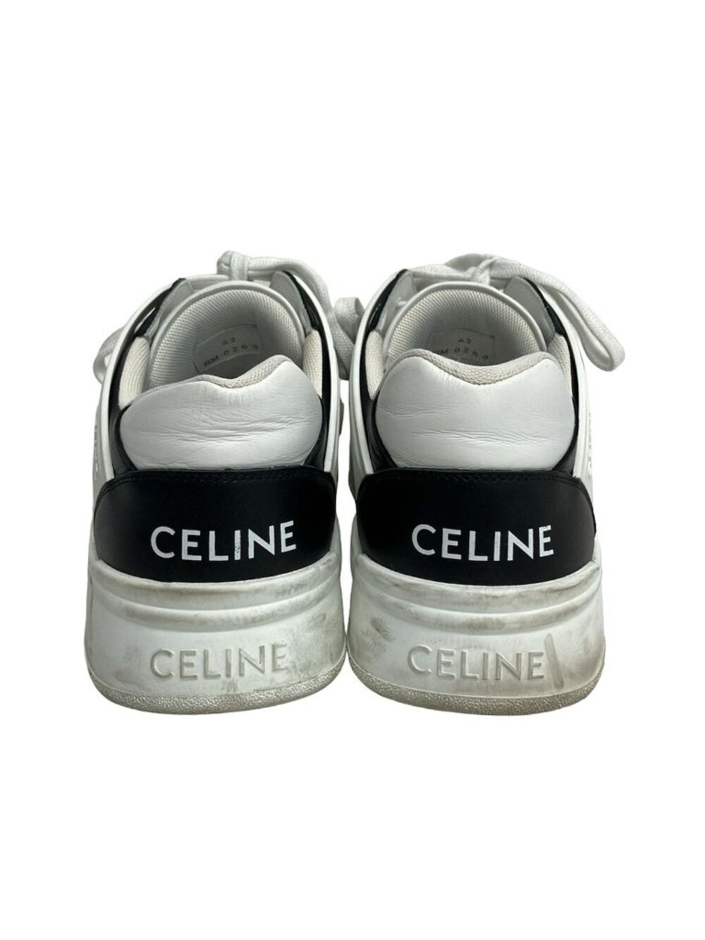 Celine Sneakers 42 Lace Up Low Optic White Black - Picture 3 of 9
